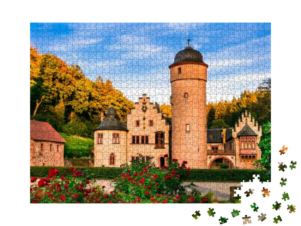 Puzzle 1000 Teile „Romantisches Schloss Mespelbrunn“