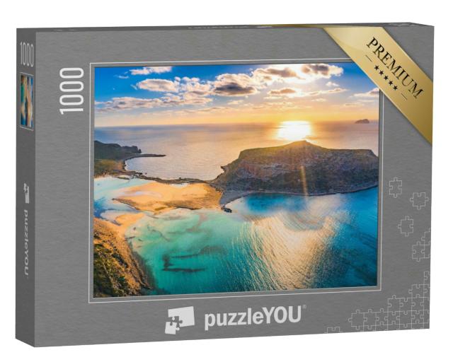 Puzzle 1000 Teile „Die Balos Lagune mit weißem Sandstrand, Kreta, Griechenland“