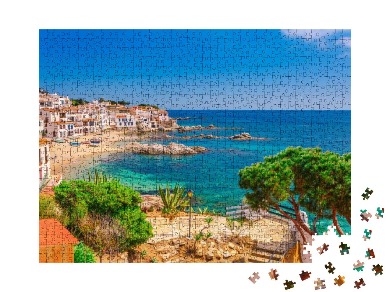 Puzzle 1000 Teile „Calella de Palafrugell, ein Fischerdorf an der Küste Spaniens“