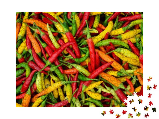 Puzzle 1000 Teile „Rote, grüne und gelbe Paprika“