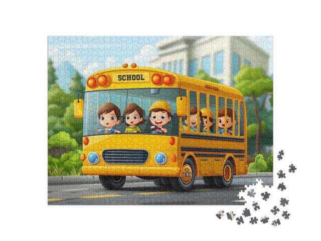 Puzzle 1000 Teile „Schulbus America style“