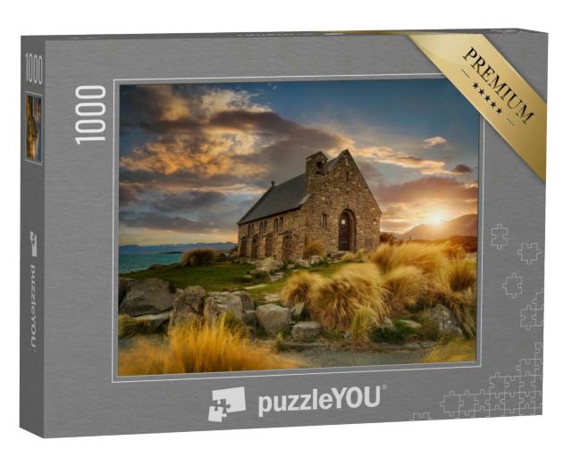 Puzzle 1000 Teile „Naturschauspiel an der Church of good Shepherd, Neuseeland“