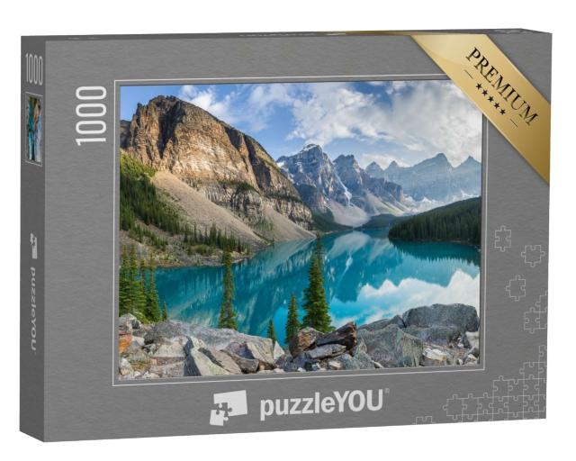Puzzle 1000 Teile „Klarer Bergsee in der Wildnis Kanadas“