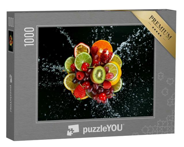 Puzzle 1000 Teile „Freeze Motion Shot von frischen Früchten“
