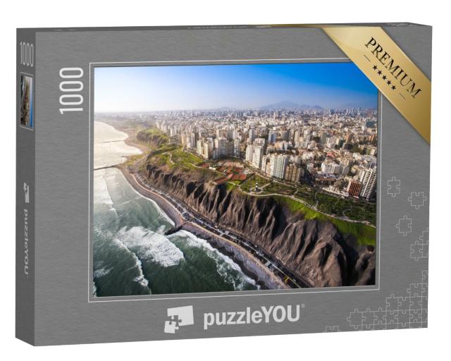 Puzzle 1000 Teile „Panoramablick auf Lima von Miraflores, Peru“