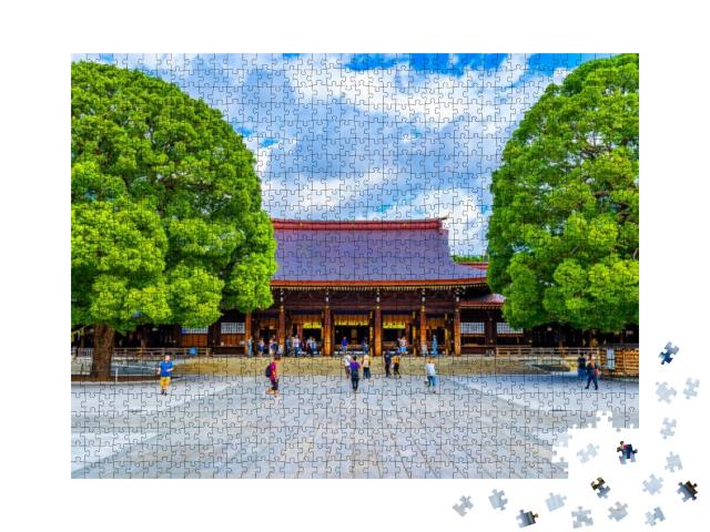 Puzzle 1000 Teile „Der Mejii-Jingu-Schrein: Sehenswürdigkeit in Shibuya, Tokio“