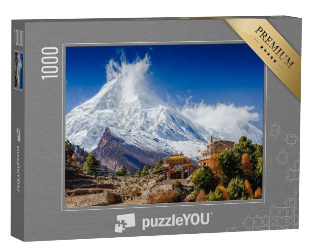 Puzzle 1000 Teile „Spektakuläre Aussicht auf den Berg Manaslu, Himalaya, Nepal“