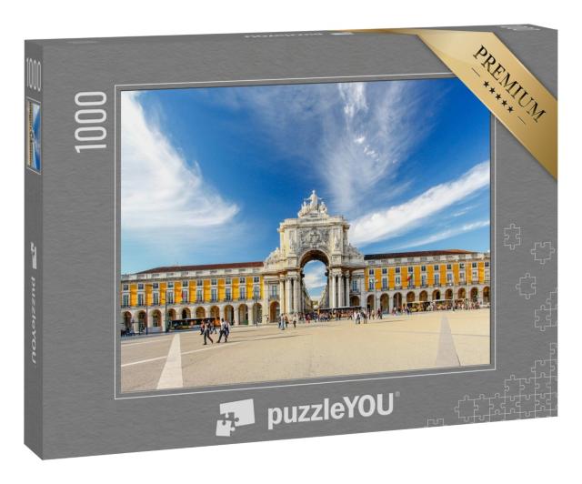 Puzzle 1000 Teile „Berühmter Bogen an der Praca do Comercio in Lissabon“