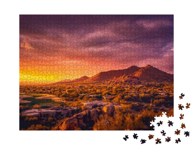Puzzle 1000 Teile „Abendstimmung über Scottsdale, Arizona“