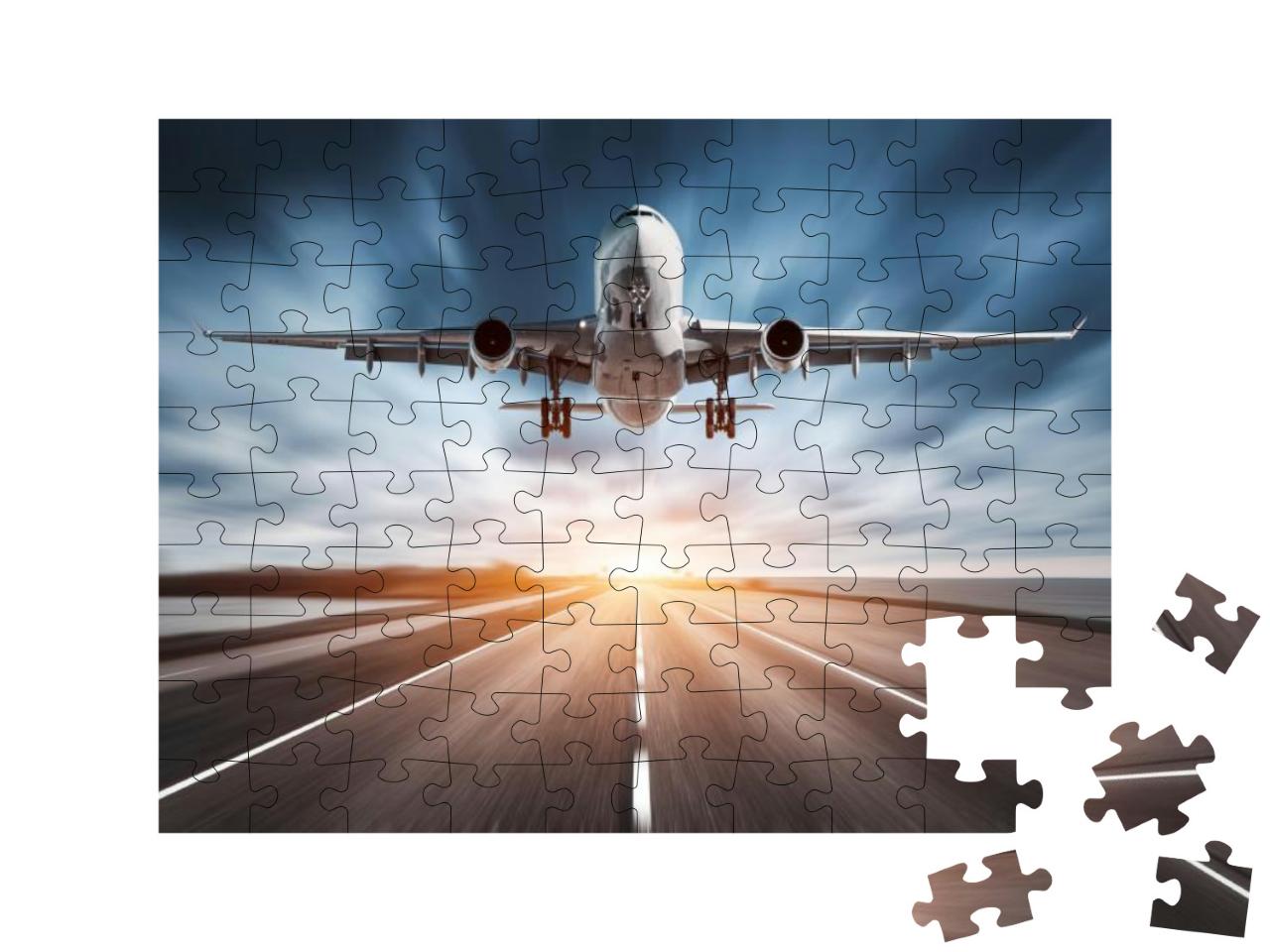 Puzzle 100 Teile „Flugzeug beim Start“