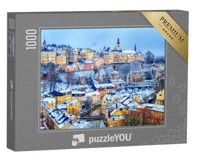 Puzzle 1000 Teile „Verzauberte Altstadt von Luxemburg im Winter“