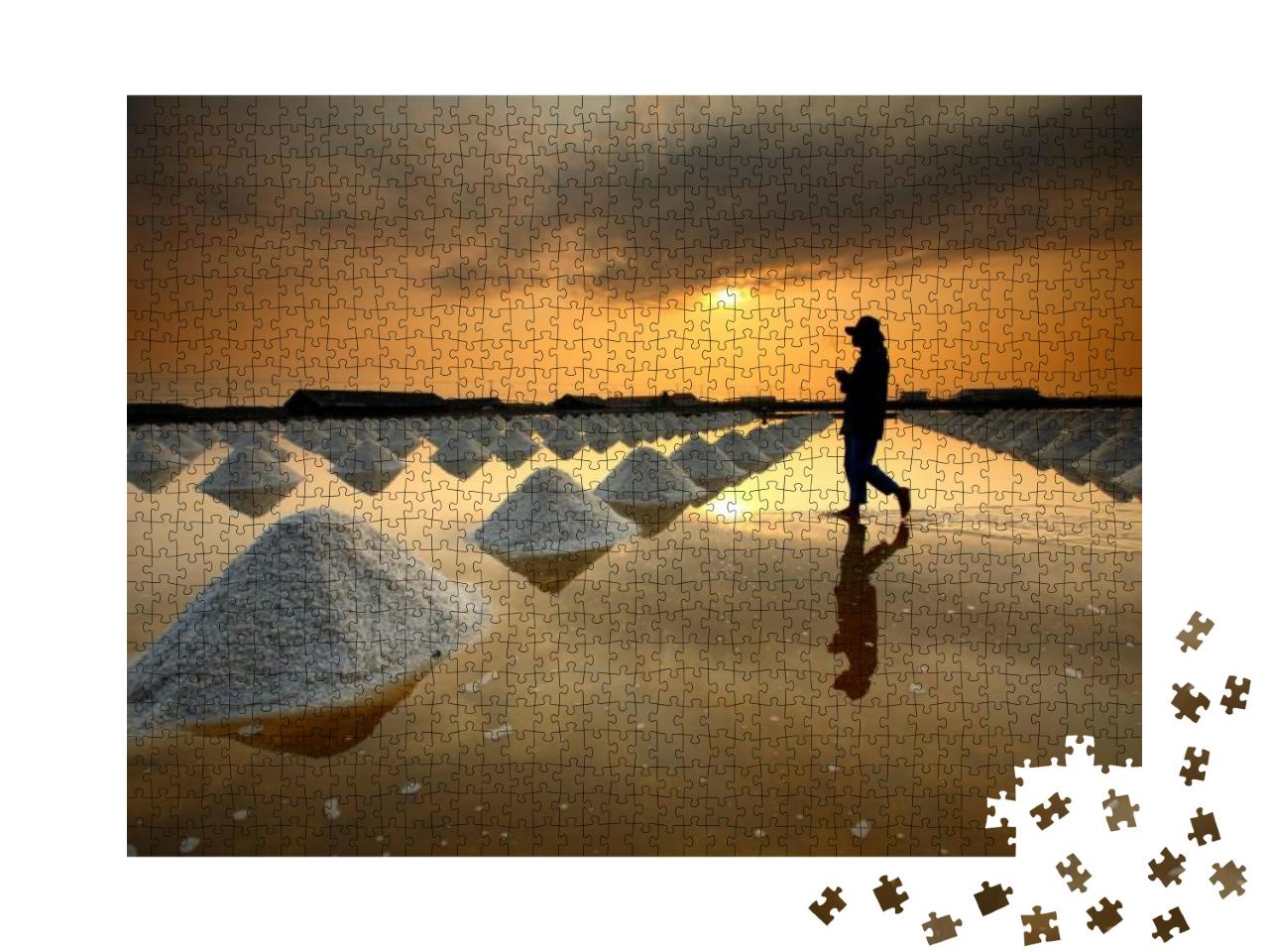 Puzzle 1000 Teile „Salzfelder in Phetchaburi, Thailand“