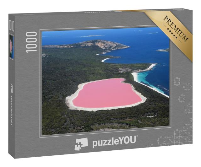 Puzzle 1000 Teile „Der pinke See Lake Hillier, Wahrzeichen von Australien“