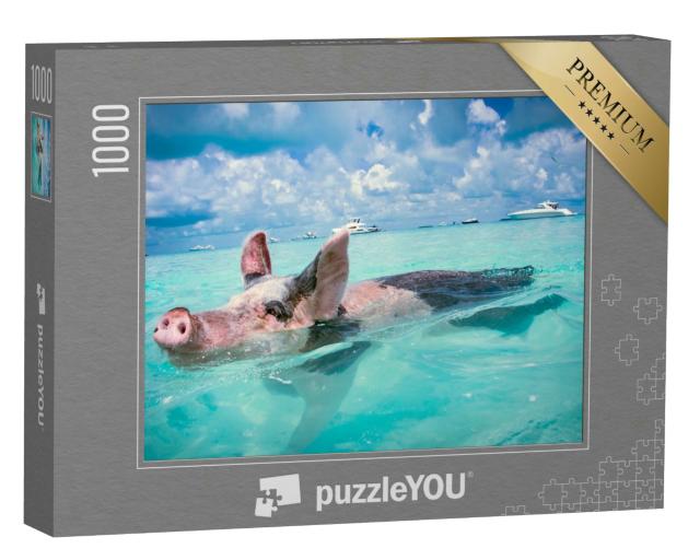 Puzzle 1000 Teile „Die schwimmenden Schweine der Bahamas“