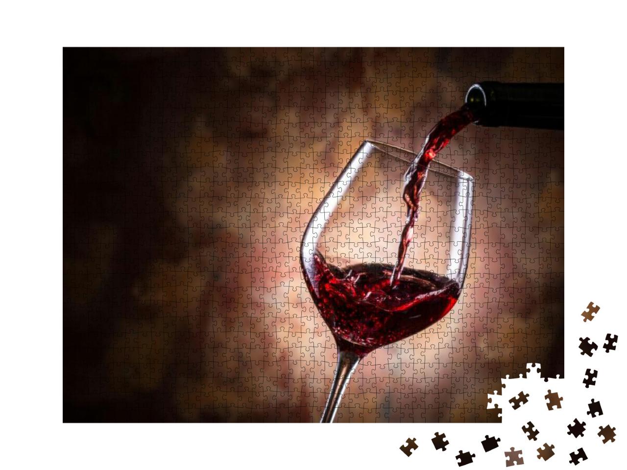 Puzzle 1000 Teile „Rotwein wird eingeschenkt“