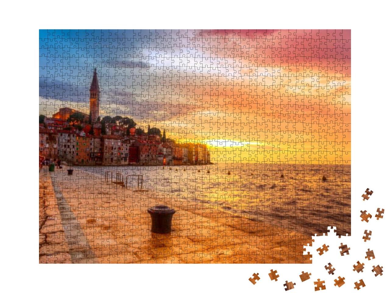 Puzzle 1000 Teile „Rovinj an der Adria bei Sonnenuntergang, Kroatien“
