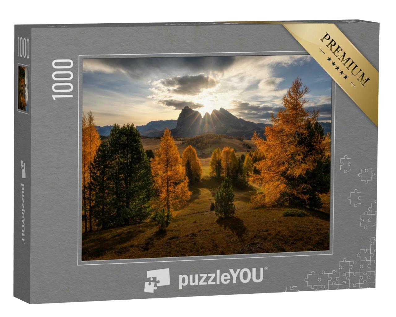 Puzzle 1000 Teile „Ein schöner Herbstmorgen in den Dolomiten“