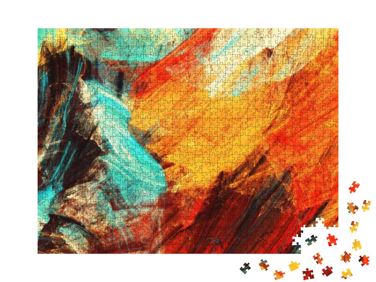 Puzzle 1000 Teile „Helle künstlerische Spritzer, abstrakte Malerei“
