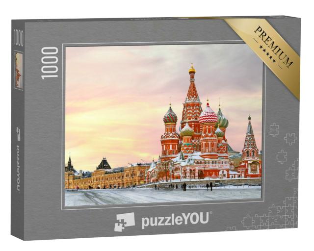 Puzzle 1000 Teile „Roter Platz mit Blick auf die Basilius-Kathedrale“