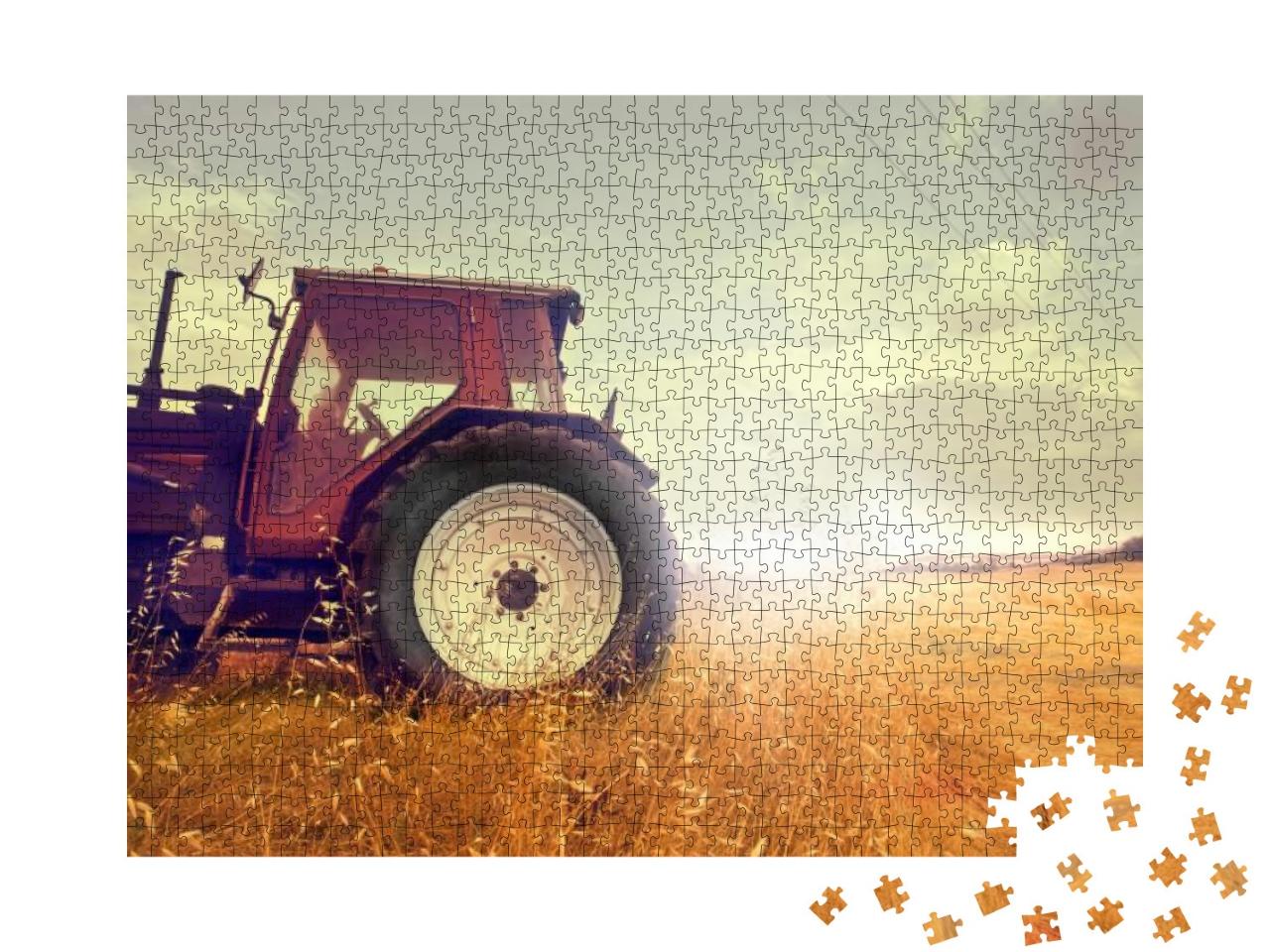 Puzzle 1000 Teile „Ein Traktor im Kornfeld“