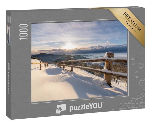 Puzzle 1000 Teile „Magischer Wintersonnenaufgang über dem Magdalensberg“