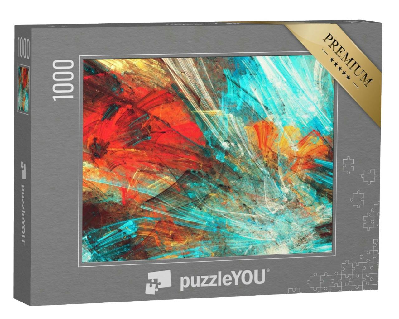 Puzzle 1000 Teile „Abstrakte Malerei mit dynamischen Hintergrund“