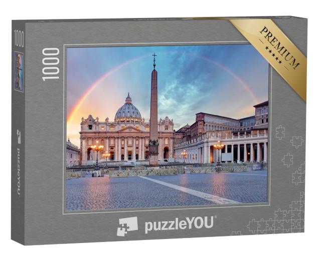 Puzzle 1000 Teile „Regenbogen über dem Petersplatz, Rom“
