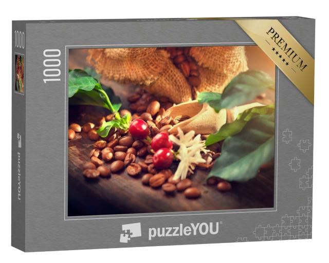 Puzzle 1000 Teile „Kaffeebohnen mit Beeren des Kaffeebaums“
