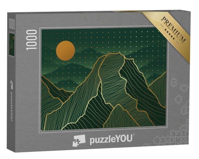 Puzzle 1000 Teile „Goldene Berge Art Deco“