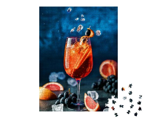 Puzzle 1000 Teile „Frischer Grapefruit-Cocktail auf Eis“