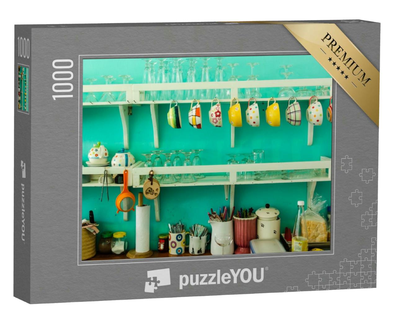 Puzzle 1000 Teile „Vintage-Küchentischeinrichtung “