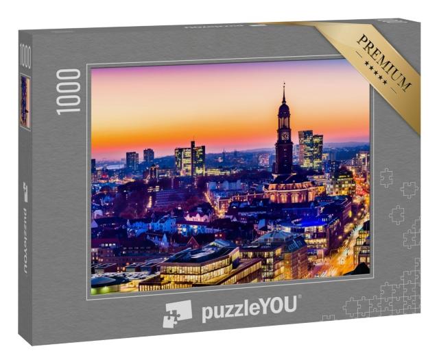 Puzzle 1000 Teile „Hamburg am Abend“