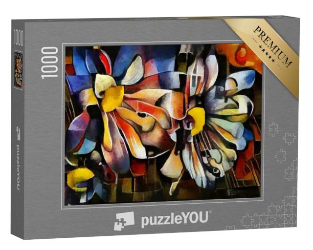Puzzle 1000 Teile „Blumen im Stil von Picasso und Kandinsky“