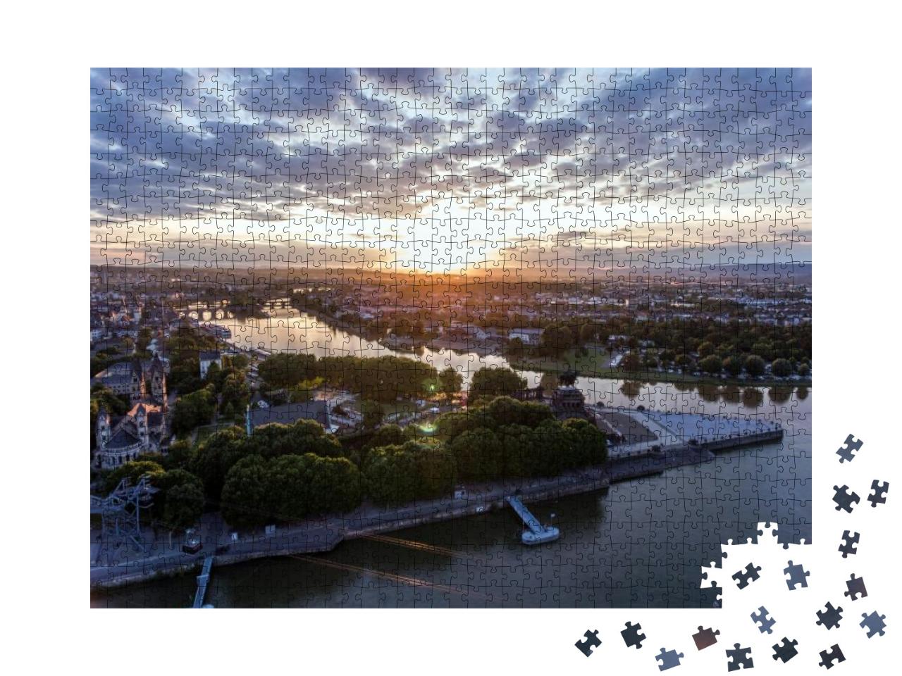 Puzzle 1000 Teile „Zusammenfluss von Rhein und Mosel “
