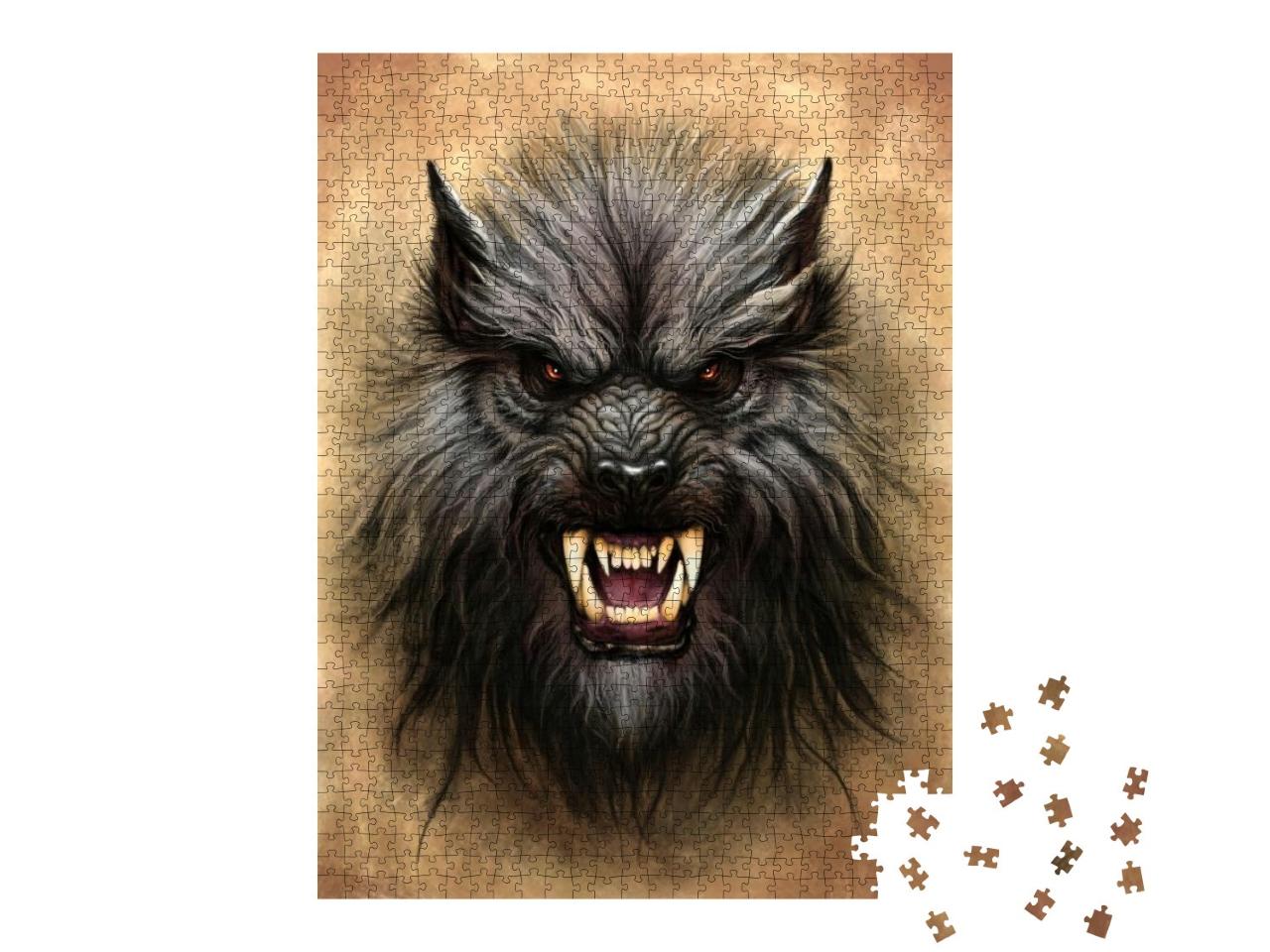 Puzzle 1000 Teile „Portrait eines Werwolfkopfes“