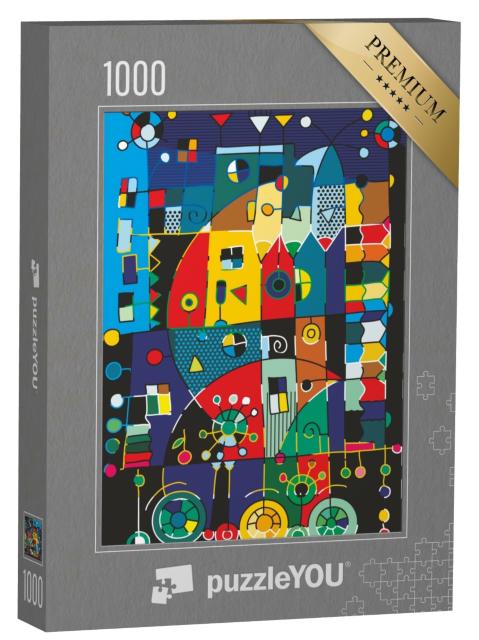 Puzzle 1000 Teile „Grafischer Druck: Das Fahrzeug des Schriftstellers“