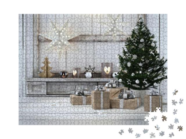 Puzzle 1000 Teile „Weihnachtsdekoration und Geschenke“