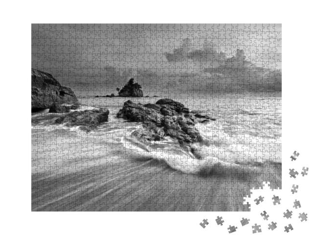 Puzzle 1000 Teile „Bewegungen des Meeres am Strand “