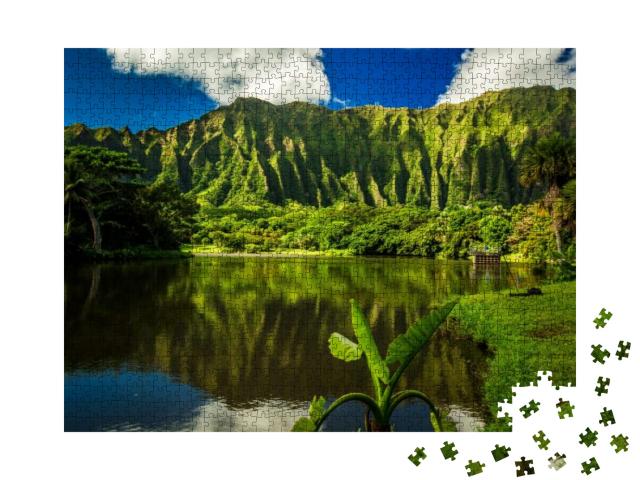Puzzle 1000 Teile „Ho'omaluhia Botanischer Garten in Kaneohe, Oahu, Hawaii“