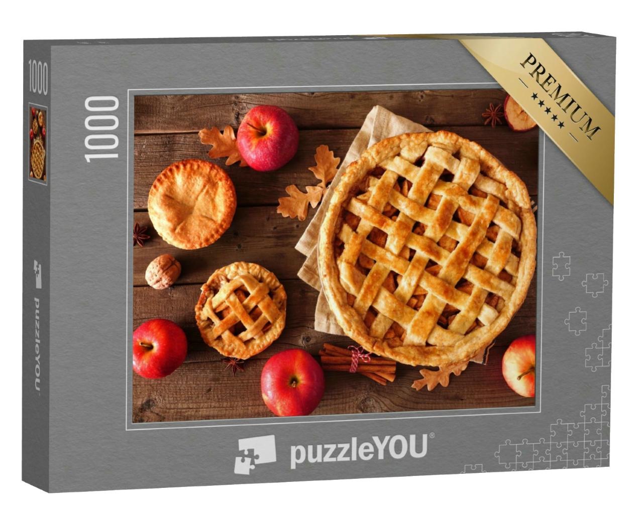 Puzzle 1000 Teile „Hausgemachte Apfelkuchen mit frischen Äpfeln “