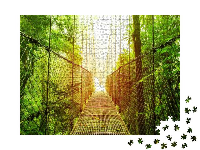 Puzzle 1000 Teile „Hängebrücke im Dschungel von Costa Rica“