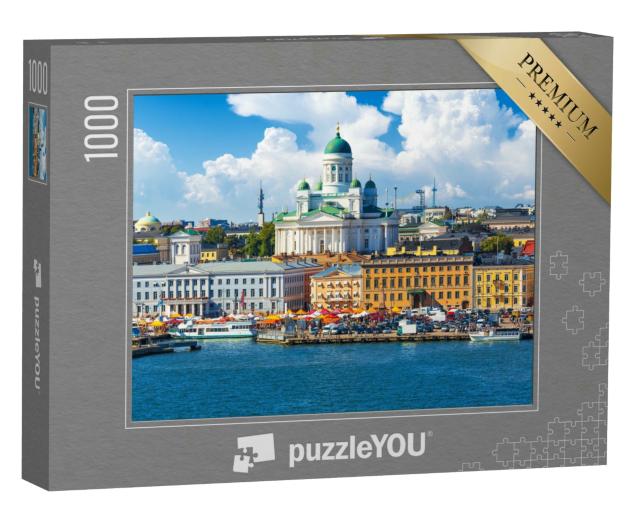 Puzzle 1000 Teile „Sommerpanorama an der Altstadtmole in Helsinki, Finnland“