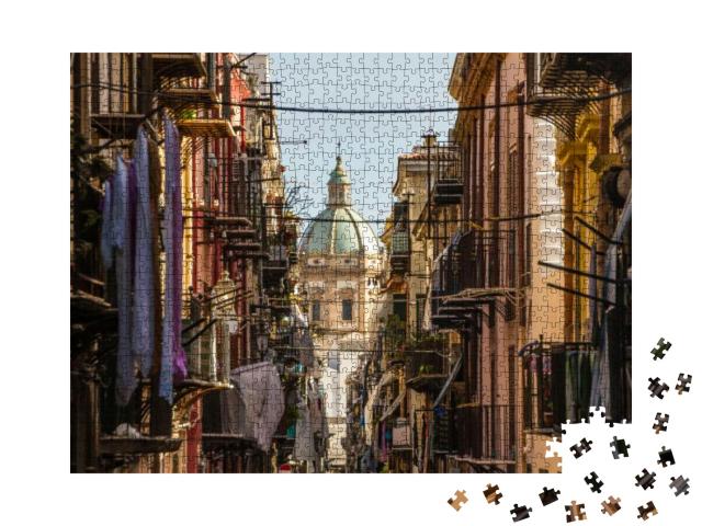 Puzzle 1000 Teile „Kirche von San Matteo im Herzen von Palermo, Italien“