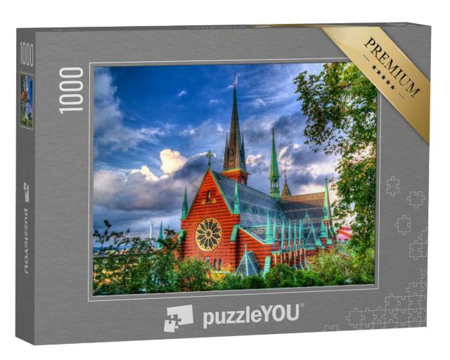 Puzzle 1000 Teile „Außenansicht der Oscar Fredriks Kyrka, Göteborg, Schweden“
