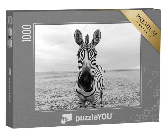 Puzzle 1000 Teile „Auge in Auge mit einem Zebra “
