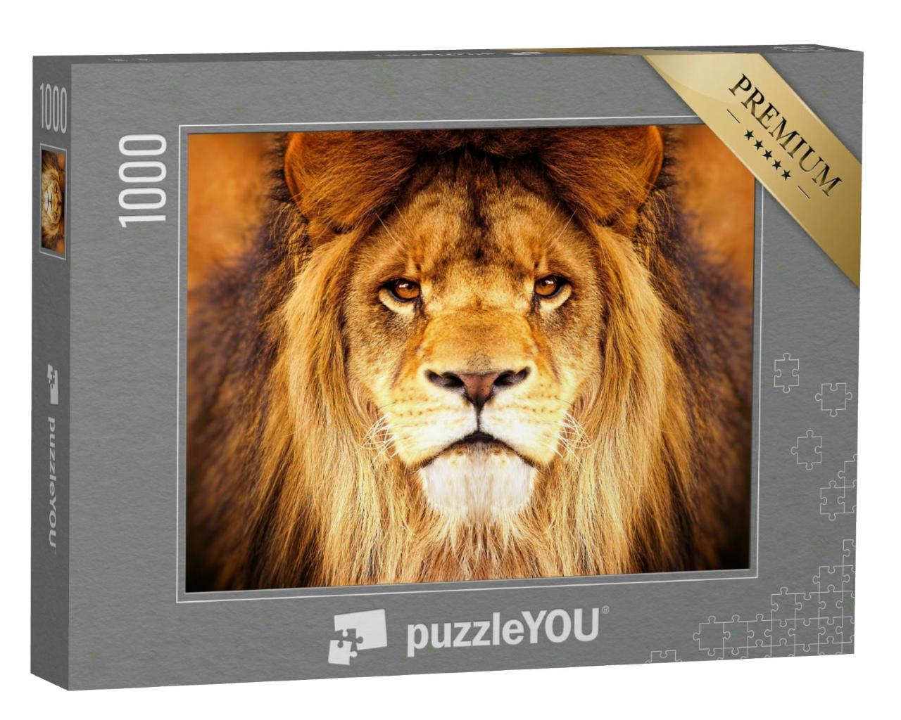 Puzzle 1000 Teile „Auge in Auge mit einem Löwen“