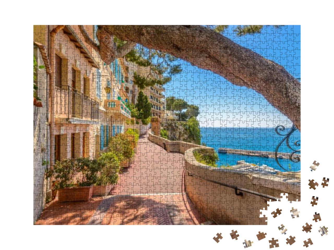 Puzzle 1000 Teile „Küstenstraße in Monaco Village, Monte-Carlo, Monaco“