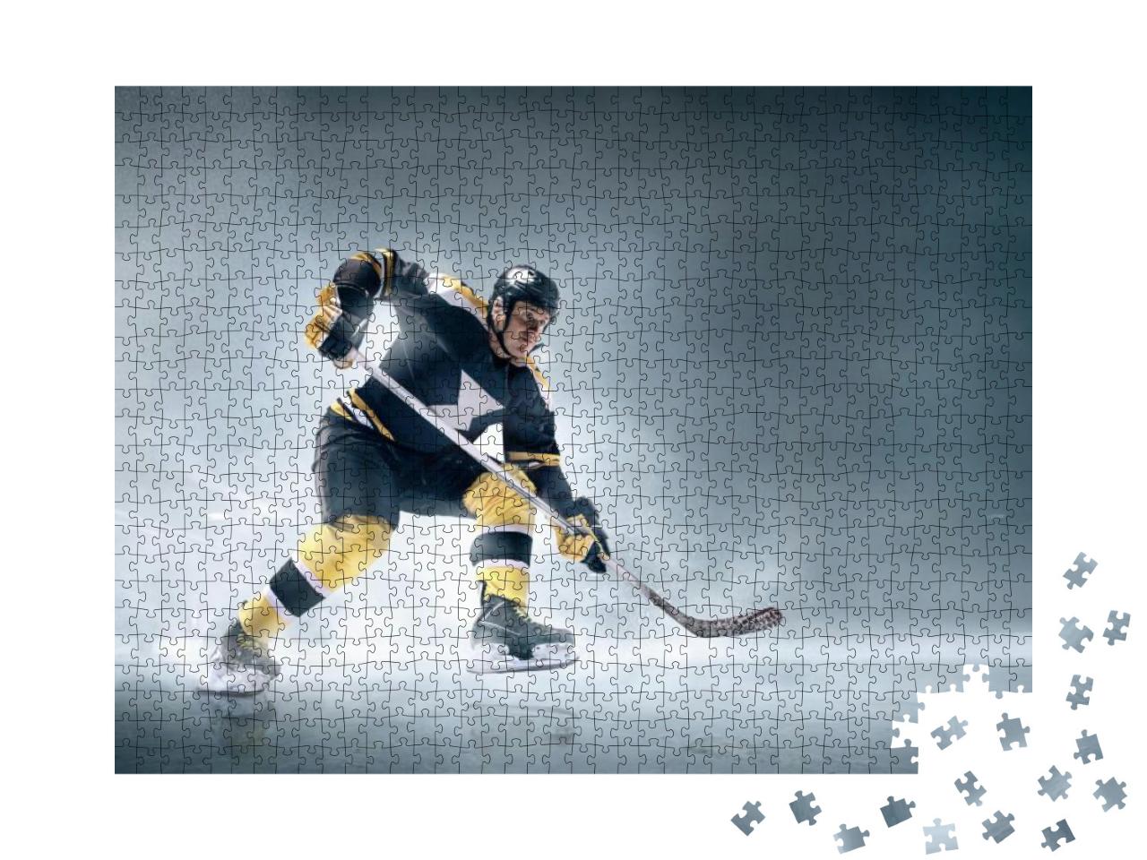 Puzzle 1000 Teile „Eishockeyspieler in Aktion auf dem Eis “