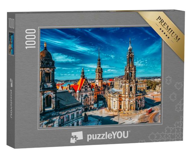 Puzzle 1000 Teile „Historische Dresdner Altstadt, Sachsen, Deutschland“