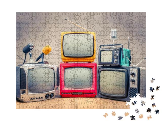 Puzzle 1000 Teile „TV-Empfänger und Mikrofone“